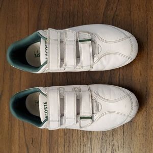 Men's Lacoste shoes, size 10 white and green